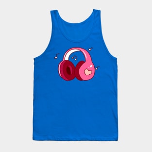 Pink Headphones Tank Top